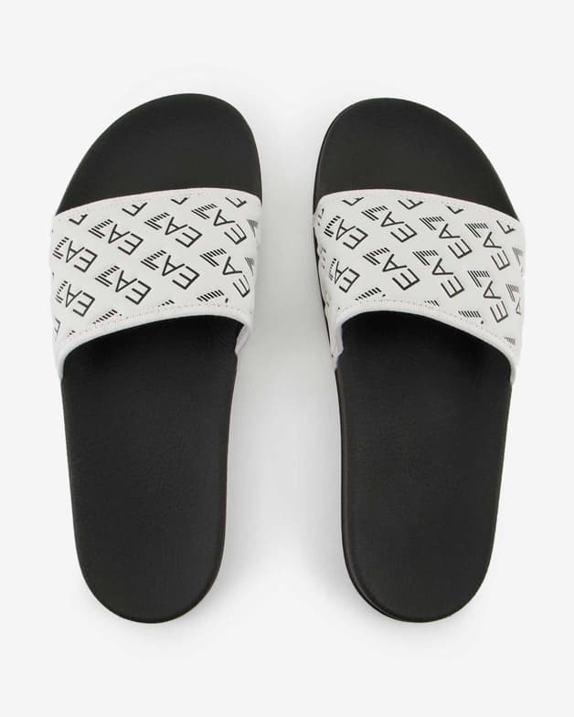 Chanclas EA7 Water Sports All Over Monogram negro blanco - #3