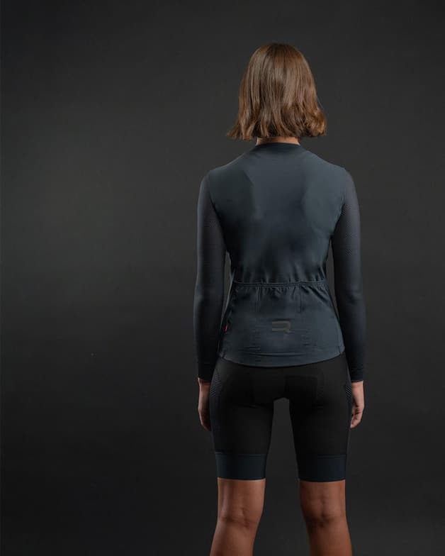 Finisseur Pro Race Racer cykeltrøje med lange ærmer mørkegrå dame - #5