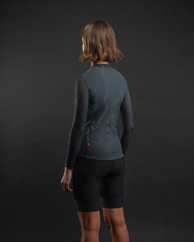 Finisseur Pro Race Racer cykeltrøje med lange ærmer mørkegrå dame - #6