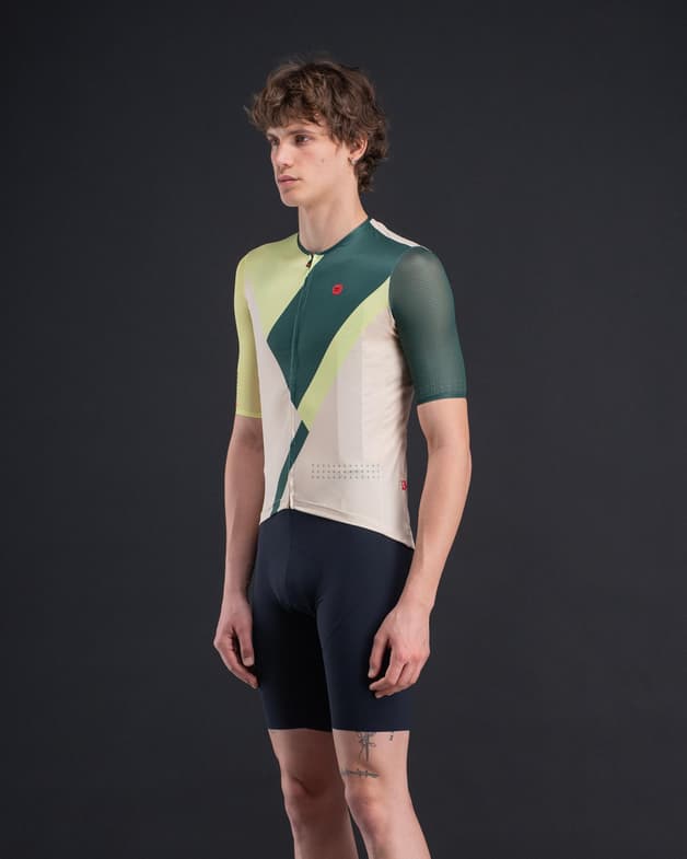 Maillot Finisseur Pro Race Recycled manga corta verde beige - #4