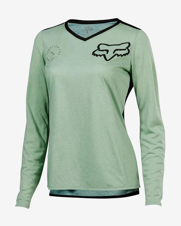 Maillot Fox Indicator Asym manga larga verde mujer - #1