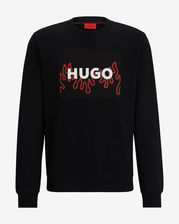 Sudadera HUGO Flame Crew negro rojo blanco - #6