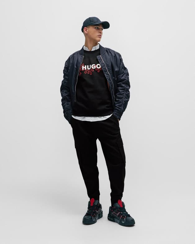 Sudadera HUGO Flame Crew negro rojo blanco - #3