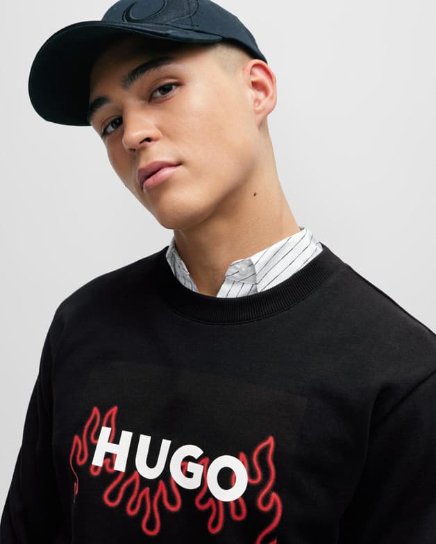 Sudadera HUGO Flame Crew negro rojo blanco - #2