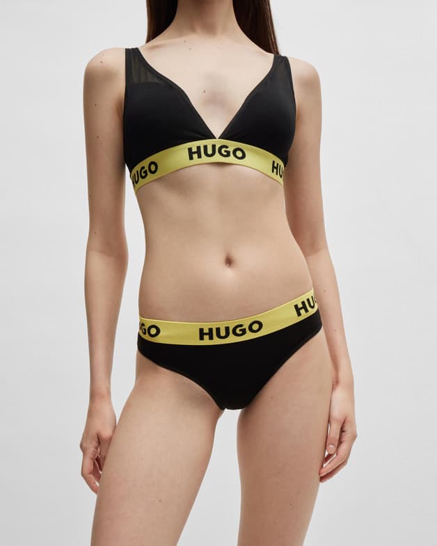 Braga HUGO Stripe Logo Color negro amarillo - #3