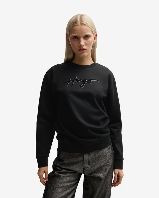 Sudadera HUGO Easy Crew negro puro mujer - #1