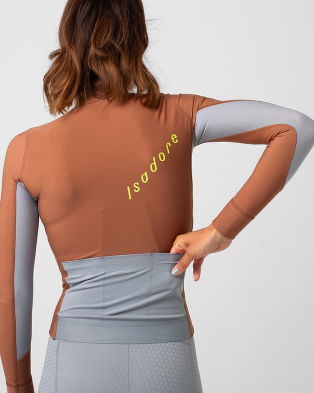 Maillot Isadore Echelon Thermal manga larga naranja oscuro blanco mujer - #4