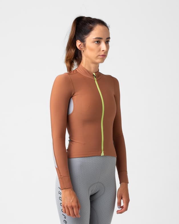 Maillot Isadore Echelon Thermal manga larga naranja oscuro blanco mujer - #3