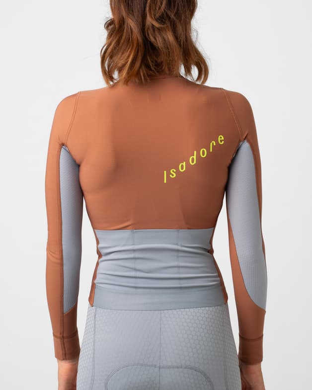 Maillot Isadore Echelon Thermal manga larga naranja oscuro blanco mujer - #5