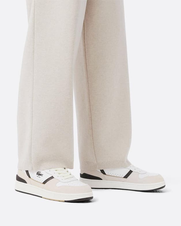 Zapatillas Lacoste T-Clip Set Leather blanco beige negro - #8