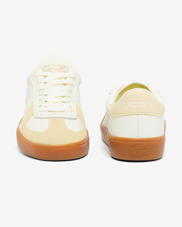 Zapatillas Lacoste Baseshot Pro Leather Colour blanco naranja mujer - #5