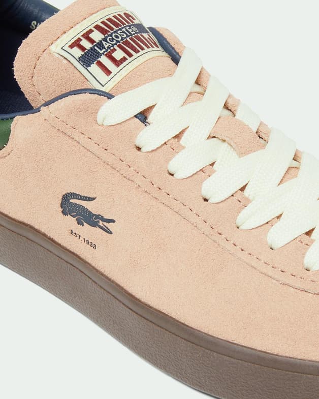 Zapatillas Lacoste Baseshot Suede beige verde marrón mujer - #6