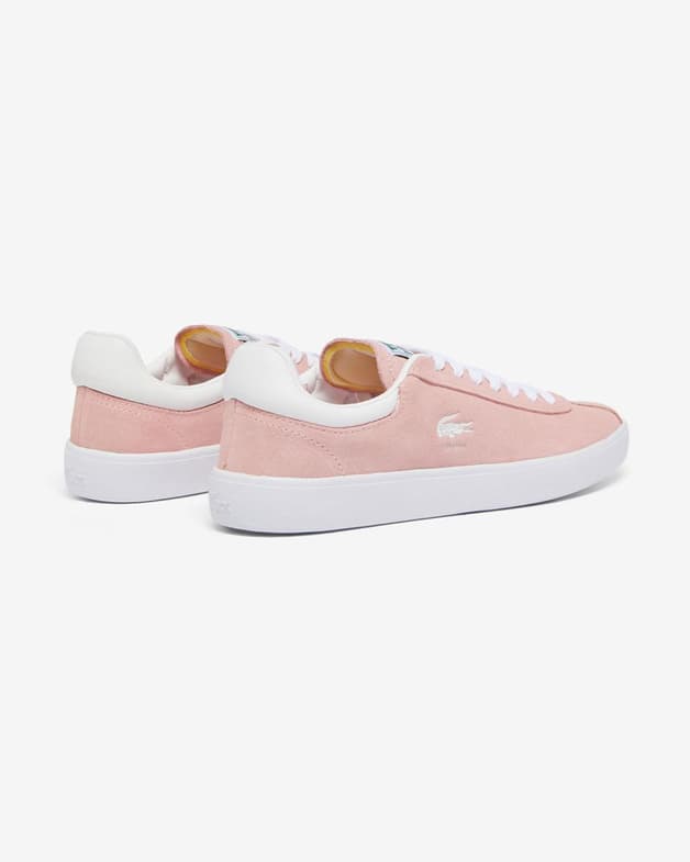 Zapatillas Lacoste Baseshot Suede Logo rosa blanco mujer - #2