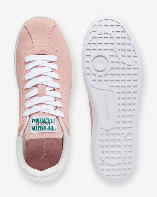 Zapatillas Lacoste Baseshot Suede Logo rosa blanco mujer - #3