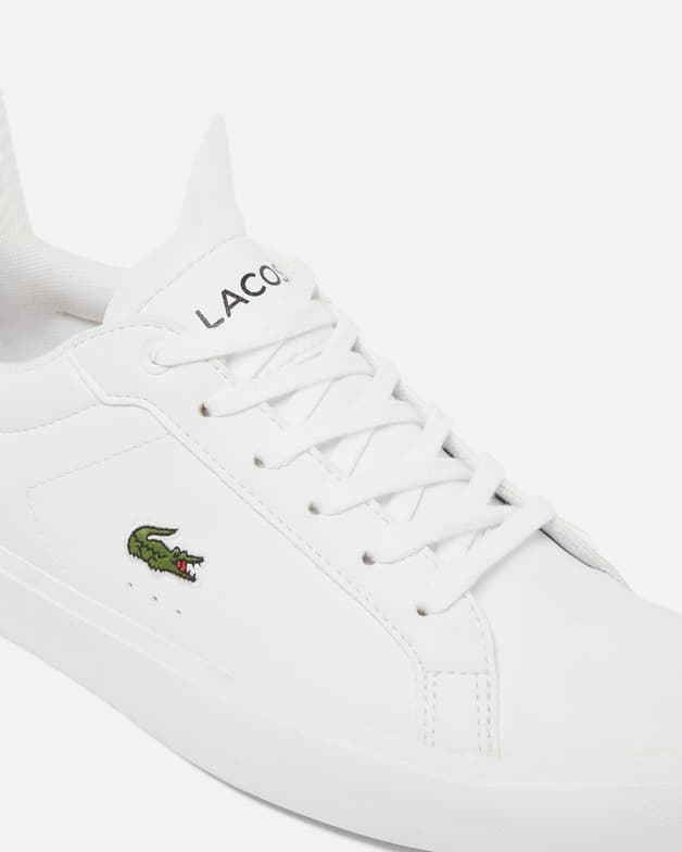 Zapatillas Lacoste Powercourt blanco puro azul marino junior - #5