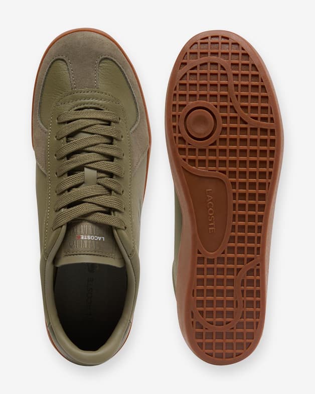 Zapatillas Lacoste Baseshot Pro Leather verde caqui marrón - #4