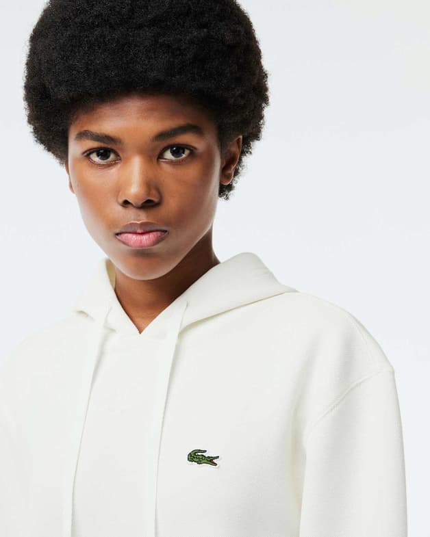 Sudadera con capucha Lacoste Relaxed Fit Double Face blanco mujer - #3