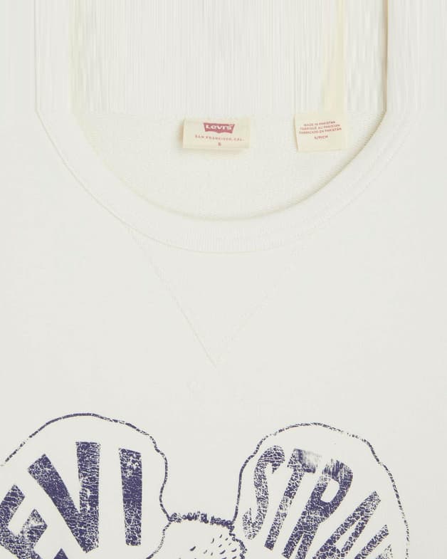 Sudadera Levi's Graphic Signature Crew blanco crema azul oscuro mujer - #2
