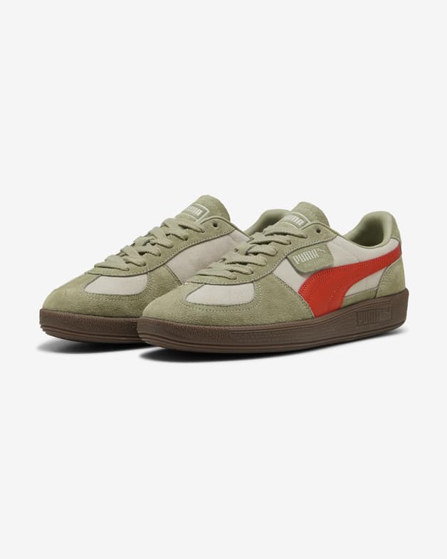 Zapatillas Puma Palermo verde beige rojo - #1