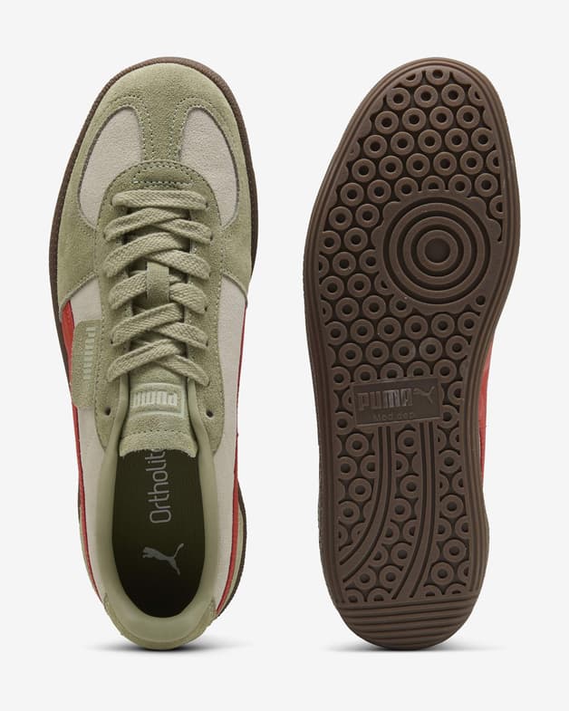 Zapatillas Puma Palermo verde beige rojo - #5