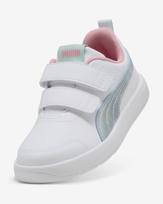 Zapatillas Puma Courtflex V3 Space Belle blanco gris rosa infantil - #2