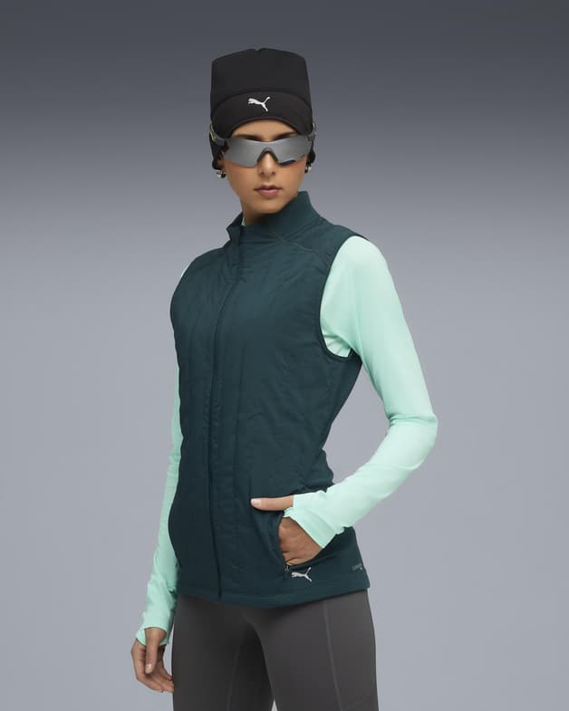 Chaleco Puma Run Cloudspun Warmlbl verde oscuro mujer - #3