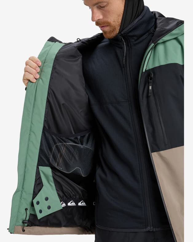 Chaqueta con capucha Quiksilver Sycamore Block 20K verde negro marrón - #9