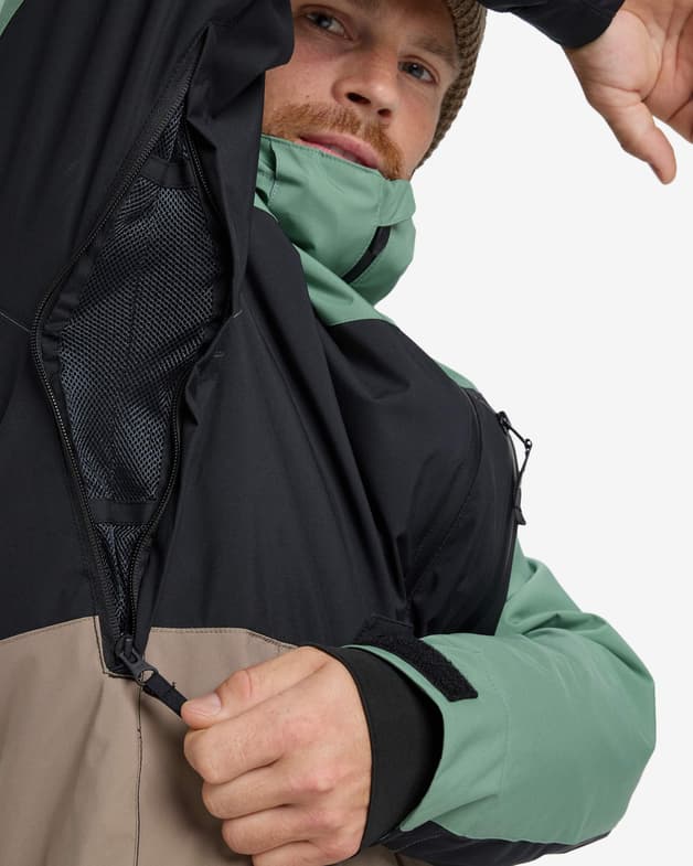 Chaqueta con capucha Quiksilver Sycamore Block 20K verde negro marrón - #13