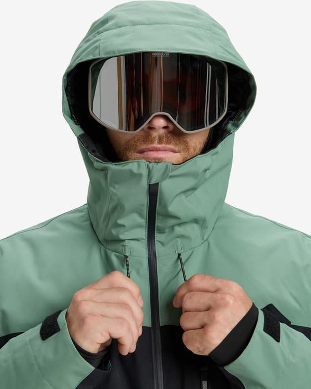 Chaqueta con capucha Quiksilver Sycamore Block 20K verde negro marrón - #6