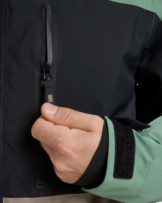 Chaqueta con capucha Quiksilver Sycamore Block 20K verde negro marrón - #5