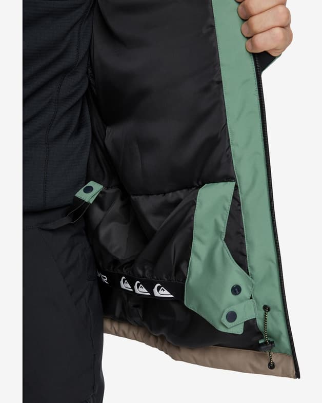 Chaqueta con capucha Quiksilver Sycamore Block 20K verde negro marrón - #14