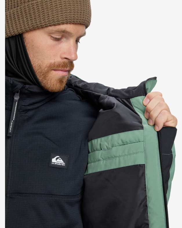 Chaqueta con capucha Quiksilver Sycamore Block 20K verde negro marrón - #7