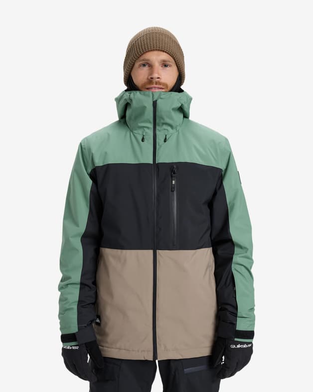 Chaqueta con capucha Quiksilver Sycamore Block 20K verde negro marrón - #1