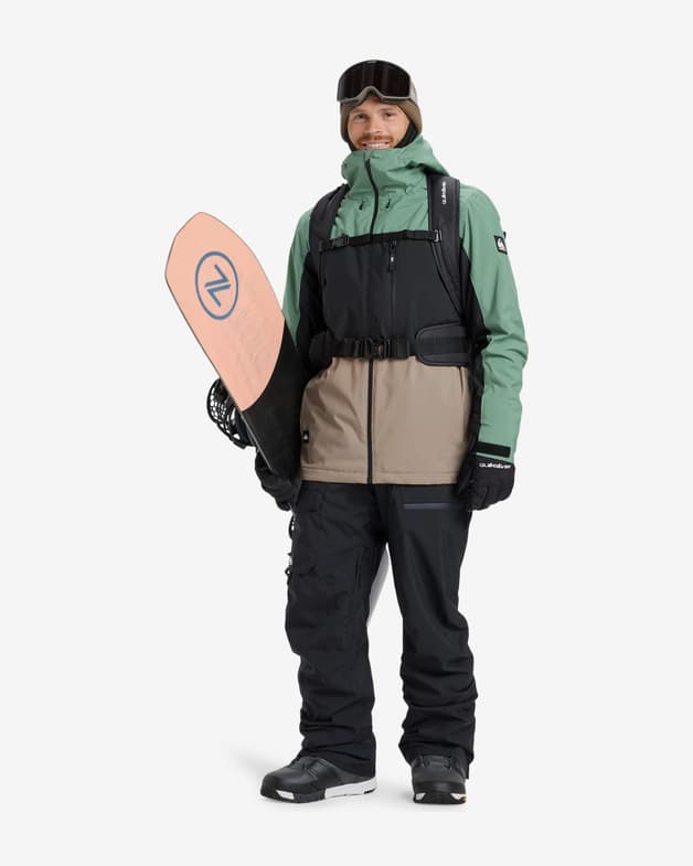 Chaqueta con capucha Quiksilver Sycamore Block 20K verde negro marrón - #8