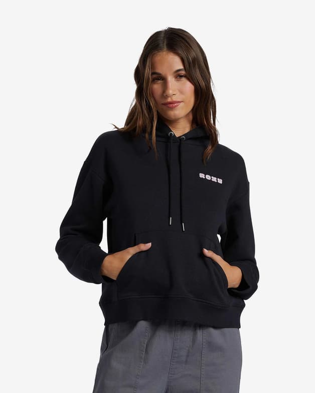Sudadera con capucha Roxy Afternoon Hike negro verde azul mujer - #1