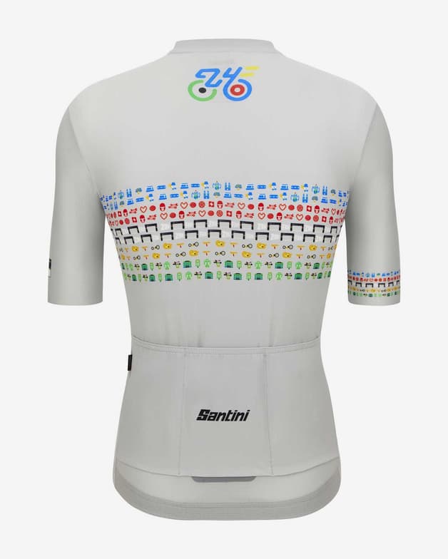 Maillot Santini UCI Road and Para-cycling Roa Zurigo manga corta blanco intenso - #2