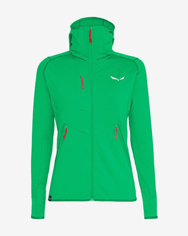 Sudadera con capucha Salewa Agner Hybrid Polarlite Durastretch Full-Zip verde mujer - #1