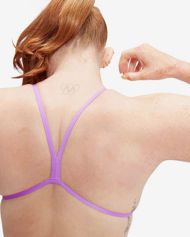 Maillot de bain Speedo Allover Vback jaune bleu rose femme - #6