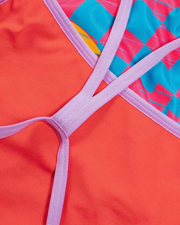 Maillot de bain Speedo Allover Vback jaune bleu rose femme - #7