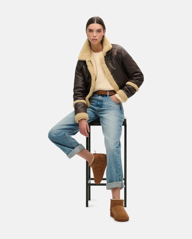 Botas Superdry Suede Sherpa Mini marrón mujer - #3