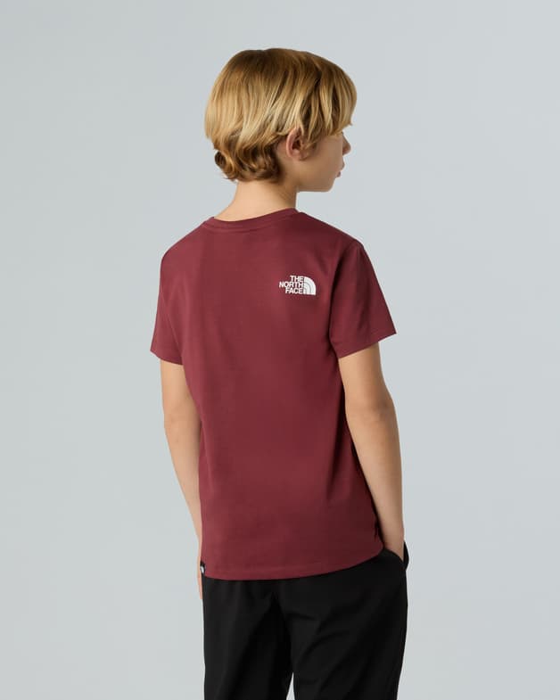 Camiseta The North Face Simple Down manga corta rojo burdeos infantil - #4