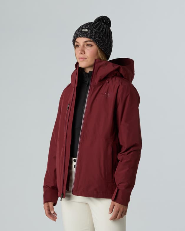 Chaqueta con capucha The North Face Descendit rojo burdeos mujer - #5