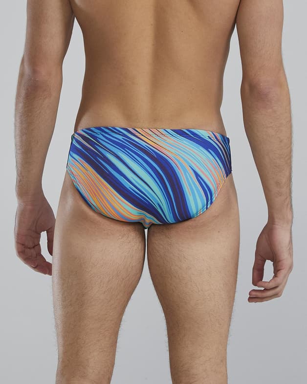 Maillot de bain TYR Durafast Elite Riptidal Brief bleu orange jaune - #2