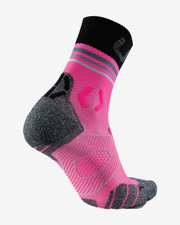 Calcetines UYN Runner's One Short rosa oscuro gris mujer - #2