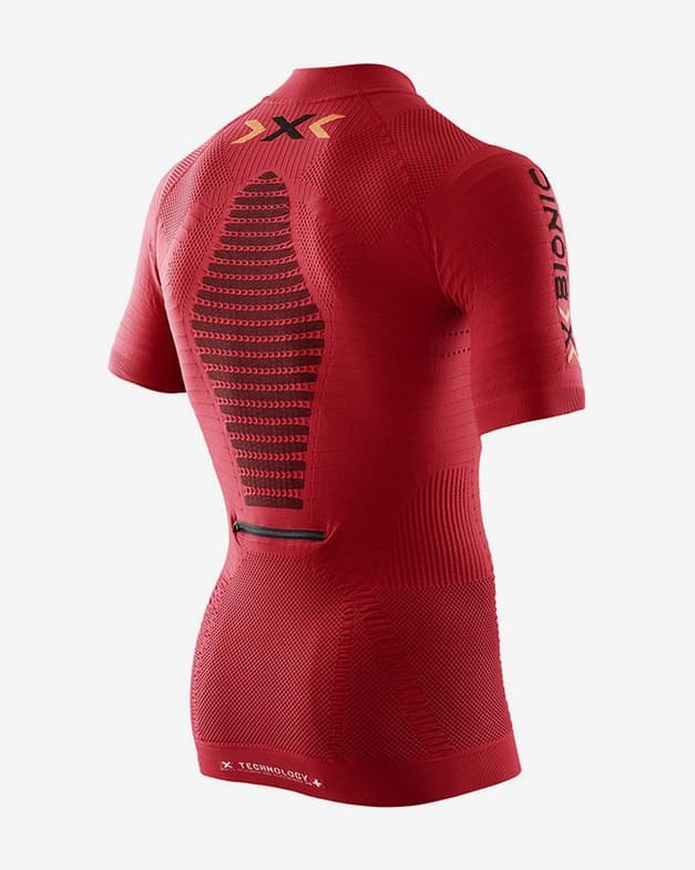 Camiseta X-Bionic Zip Up Trail Running Effektor manga corta rojo - #2