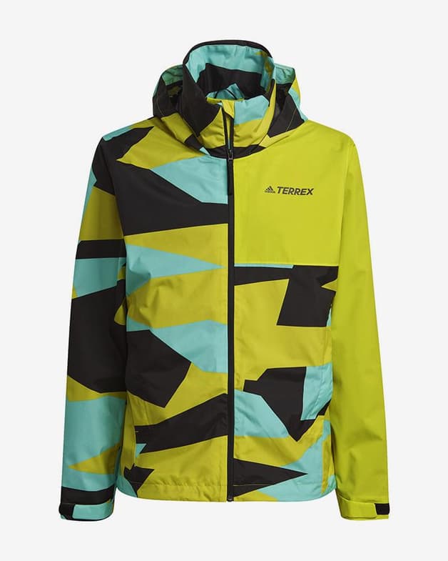 Chaqueta adidas Terrex Multi RAIN.RDY Primegreen Allover Print 2-Layer Rain verde negro azul - #1
