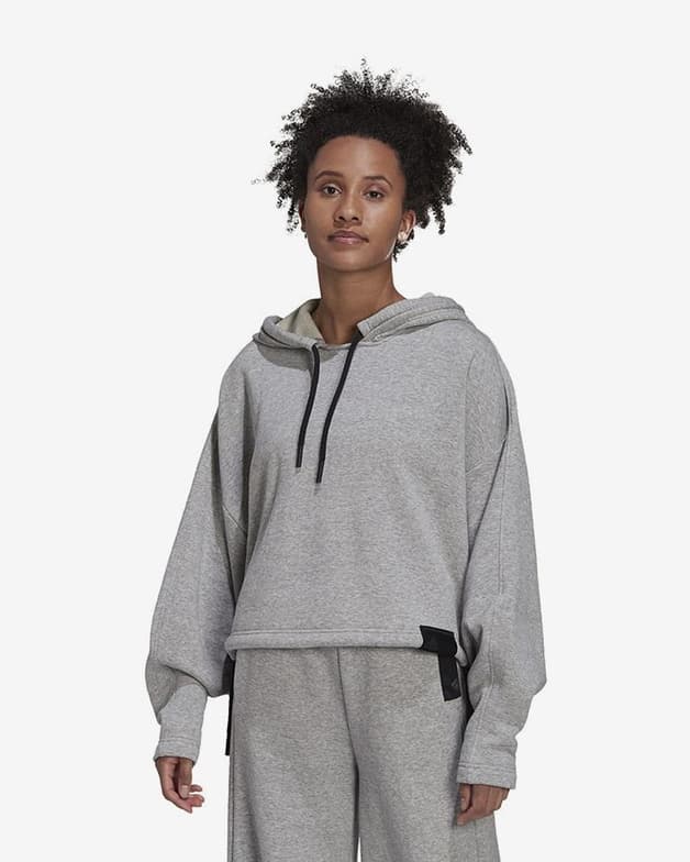 Sudadera con capucha adidas Studio Lounge Fleece gris mujer - #2