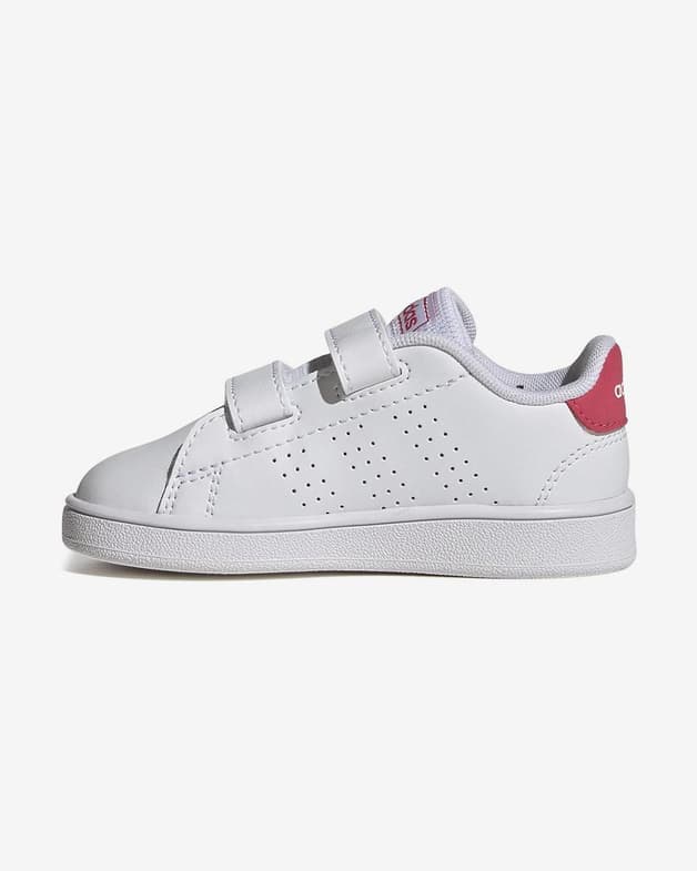 Zapatillas adidas Advantage con velcro blanco rosa bebé - #2