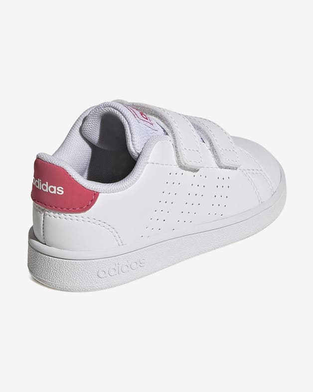 Zapatillas adidas Advantage con velcro blanco rosa bebé - #4