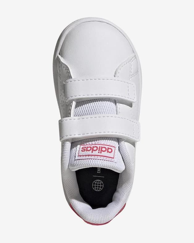 Zapatillas adidas Advantage con velcro blanco rosa bebé - #5